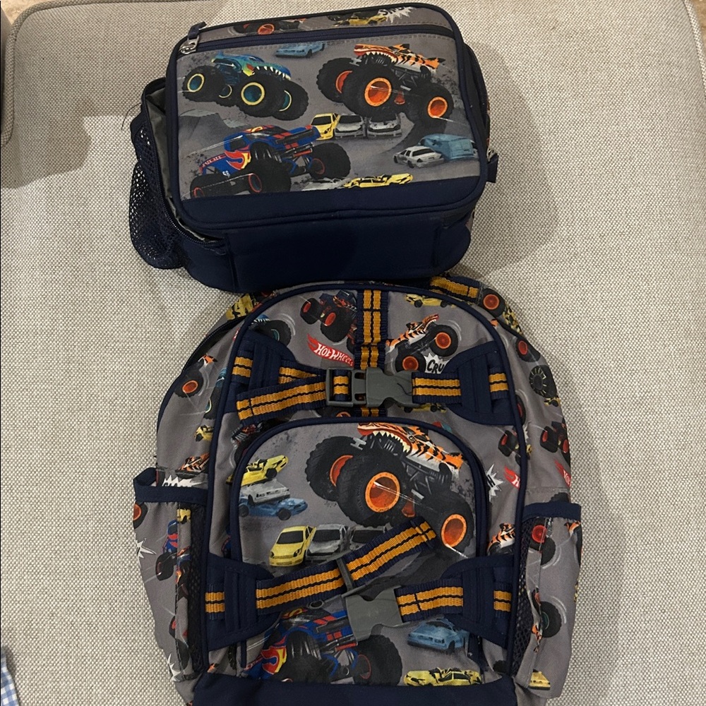 Pottery Barn Kids Monster Truck Backpack Set